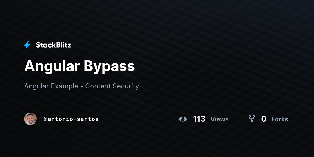 Angular Bypass - StackBlitz