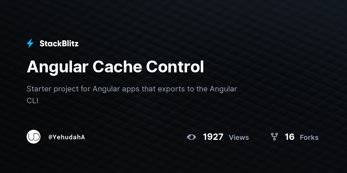 Angular Cache Control - StackBlitz