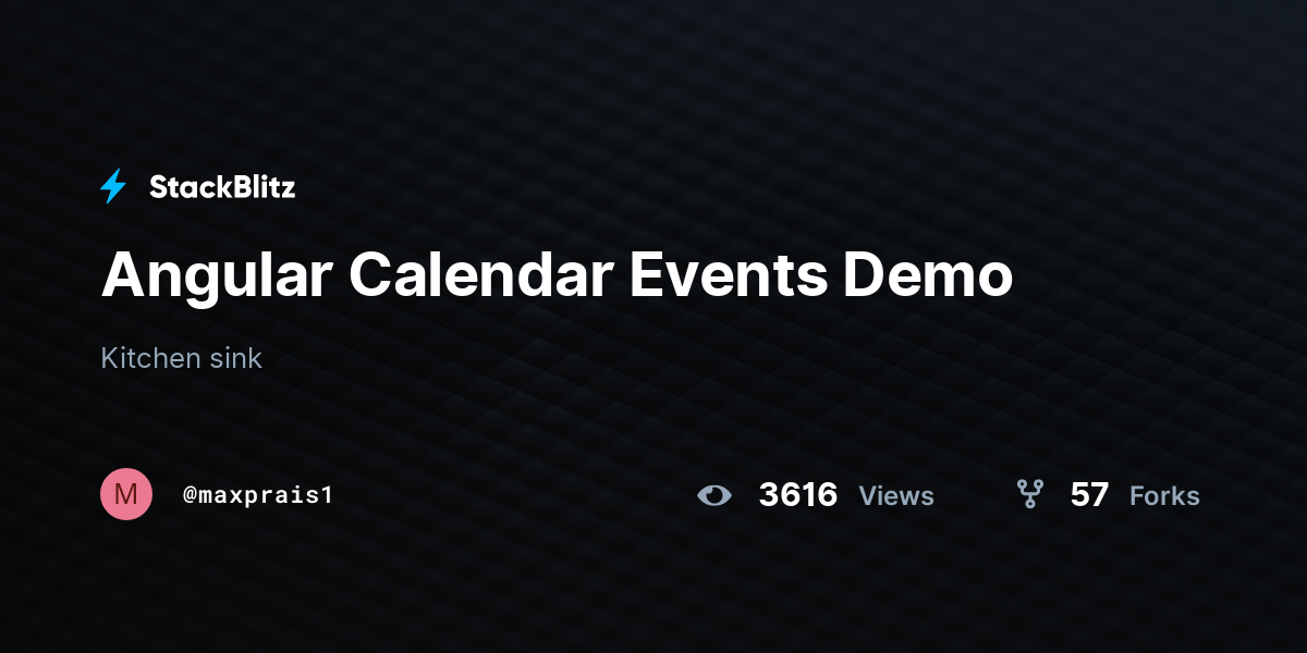 Angular Calendar Events Demo StackBlitz