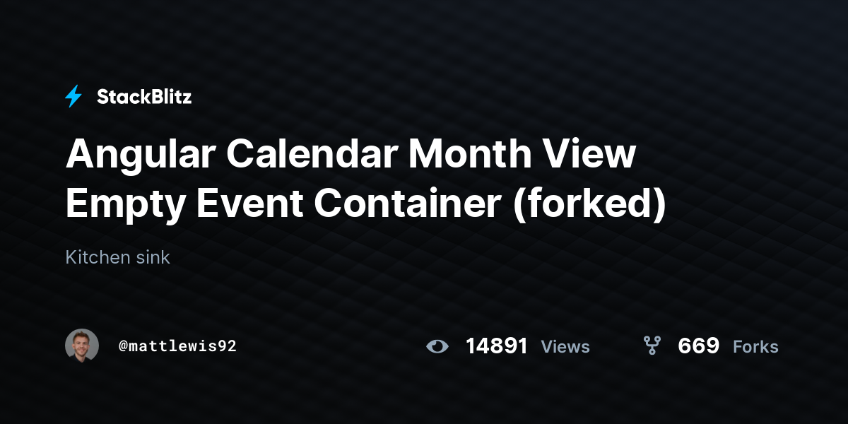 Angular Calendar Month View Empty Event Container (forked) - StackBlitz