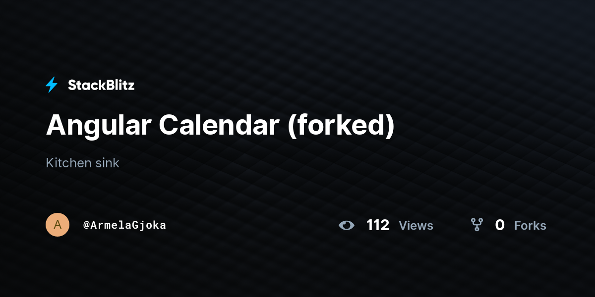 Angular Calendar (forked) - StackBlitz