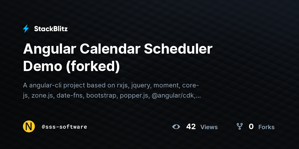 Angular Calendar Scheduler Demo (forked) - StackBlitz
