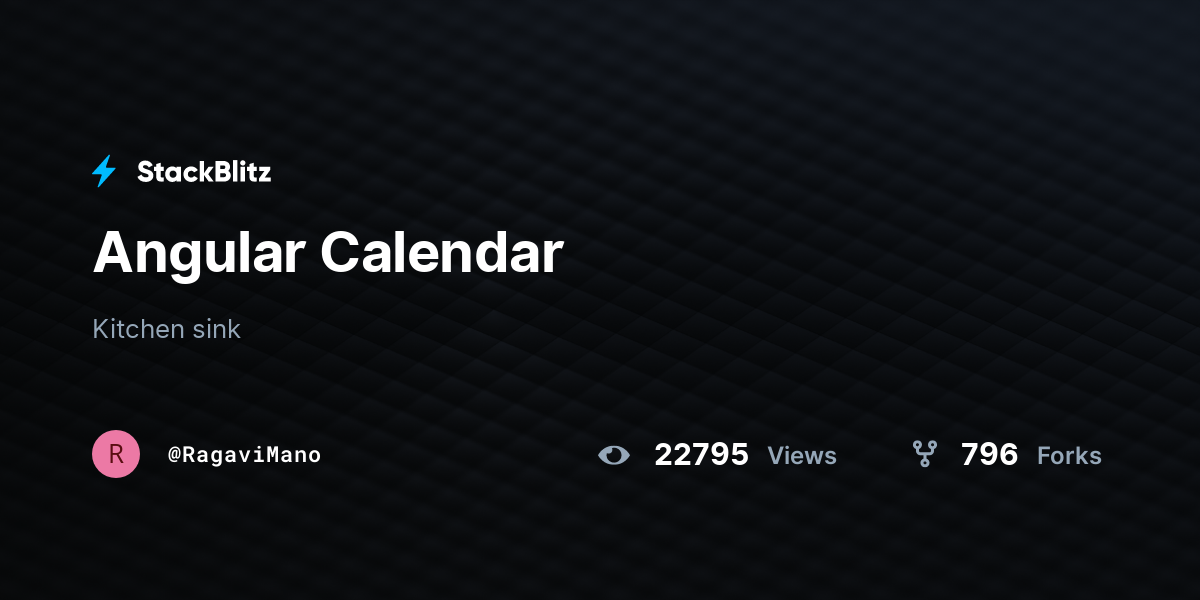 Angular Calendar - StackBlitz