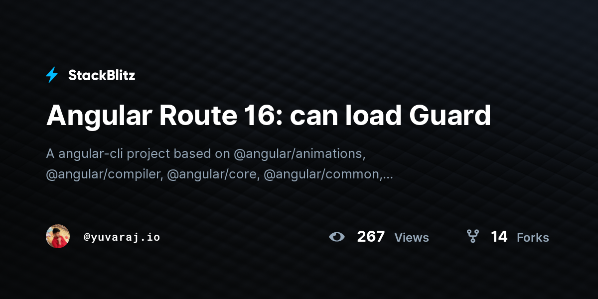Angular Route 16: can load Guard - StackBlitz