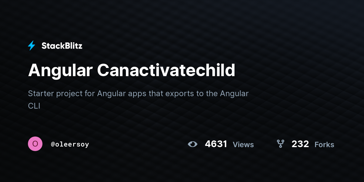 Angular Canactivatechild - StackBlitz