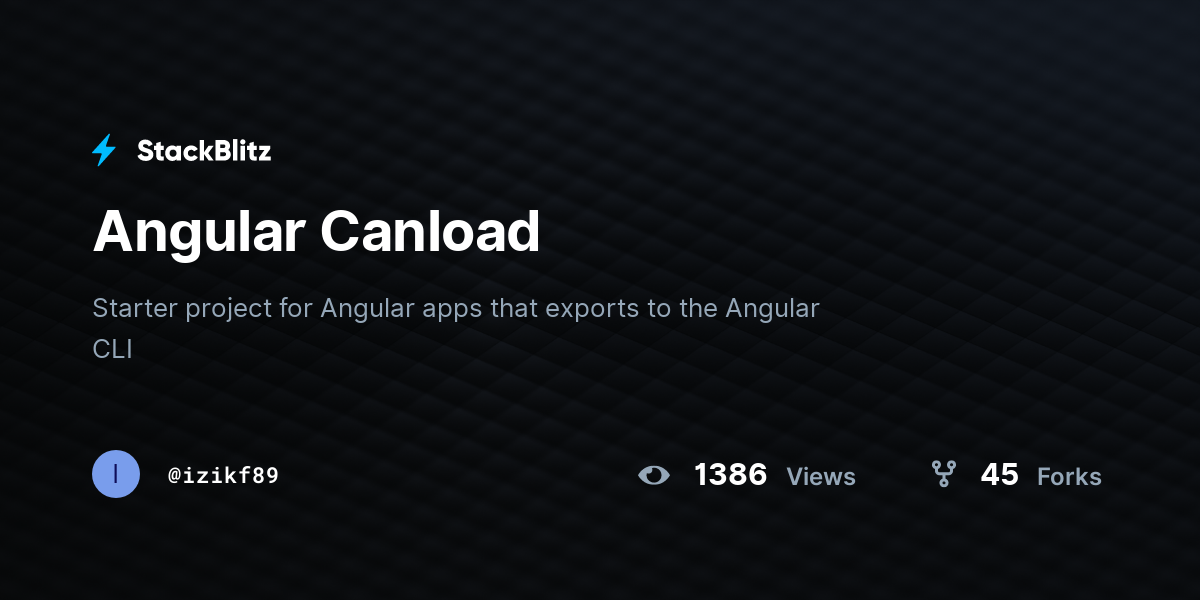 Angular Canload - StackBlitz