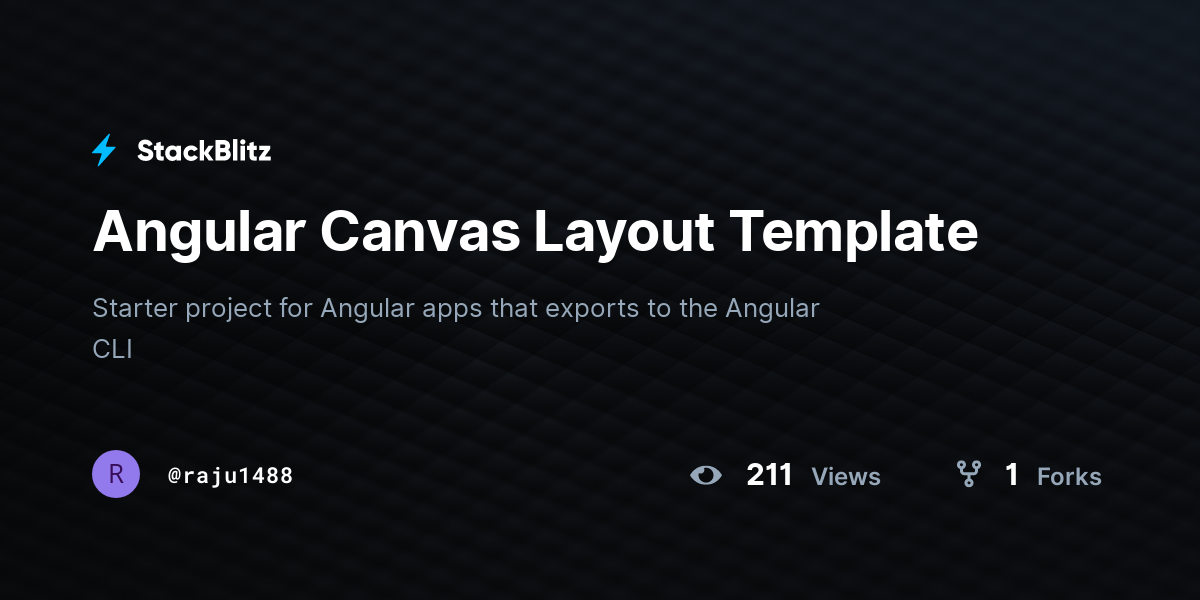 Angular Canvas Layout Template - StackBlitz