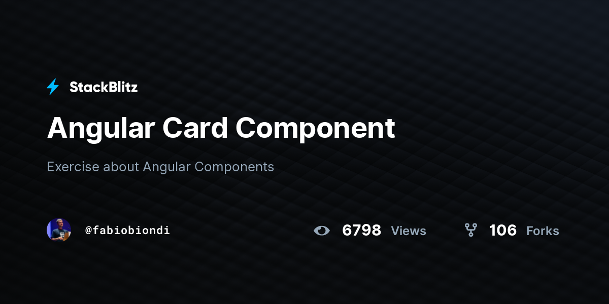 Angular Card Component - StackBlitz