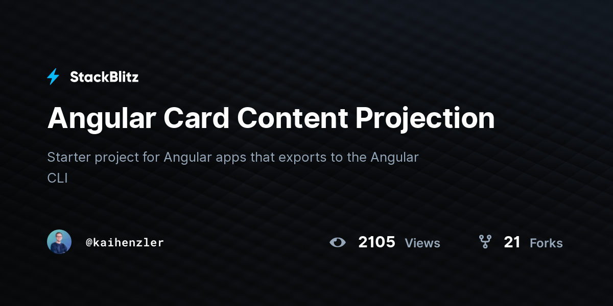 Angular Card Content Projection - StackBlitz