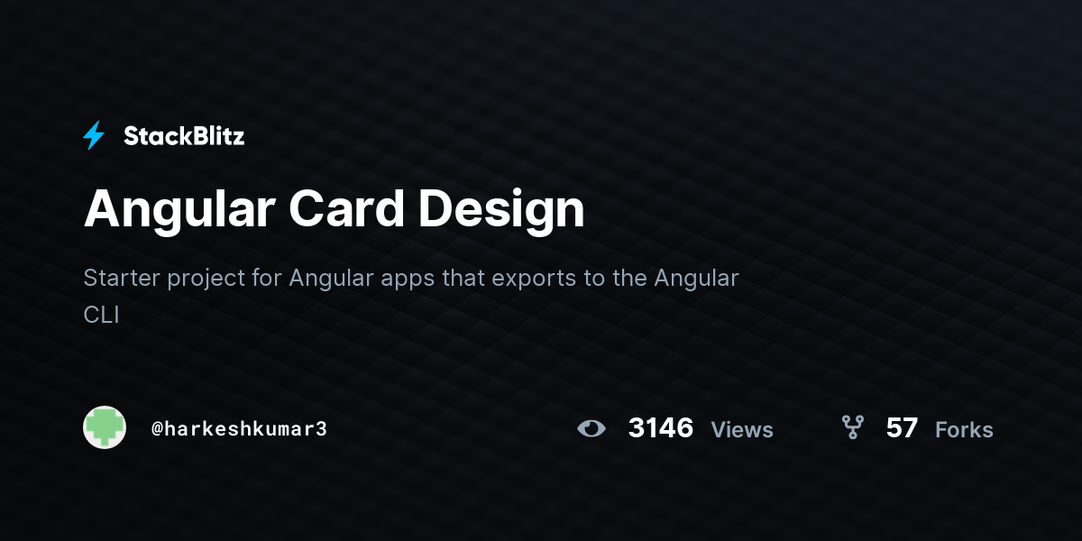 Angular Card Design StackBlitz