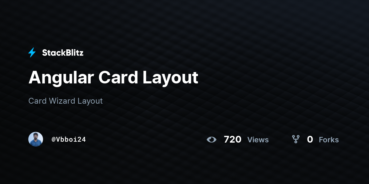 Angular Card Layout - StackBlitz