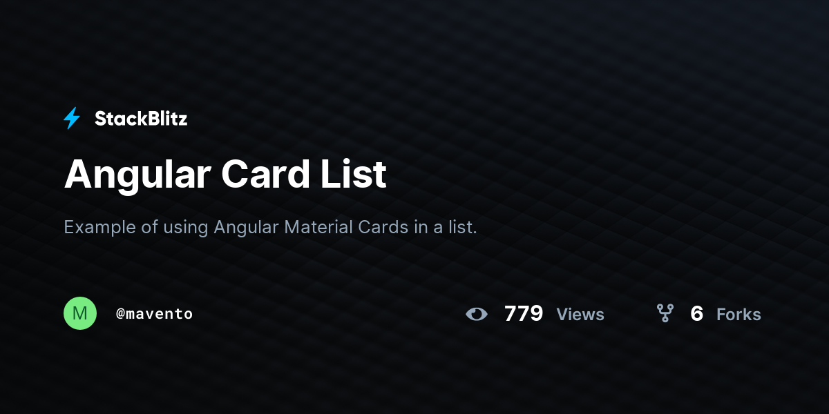 Angular Card List - StackBlitz