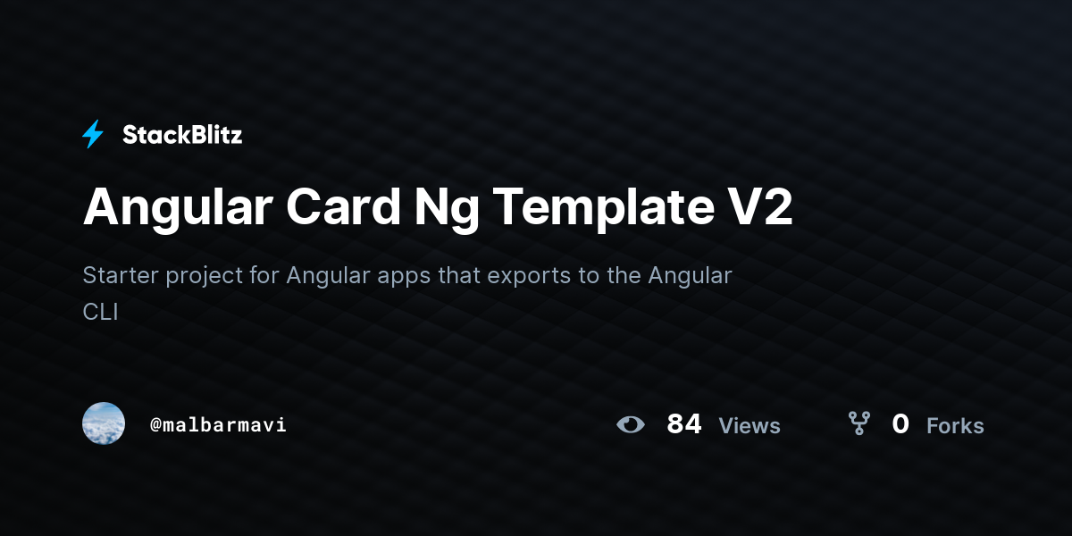 Angular Card Ng Template V2 - StackBlitz
