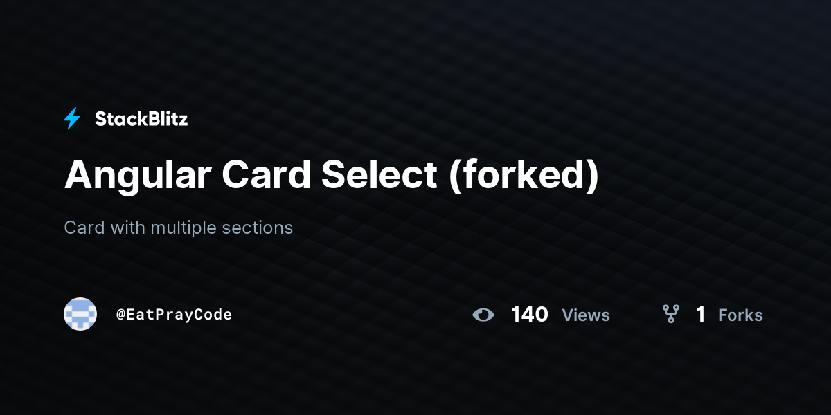 Angular Card Select (forked) - StackBlitz