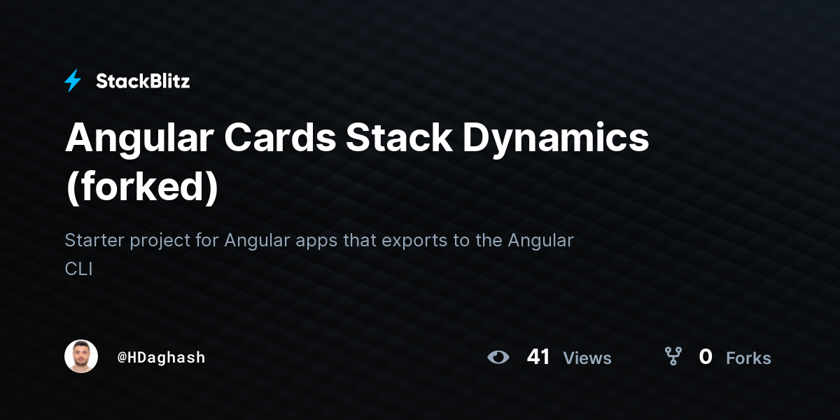 Angular Cards Stack Dynamics (forked) StackBlitz