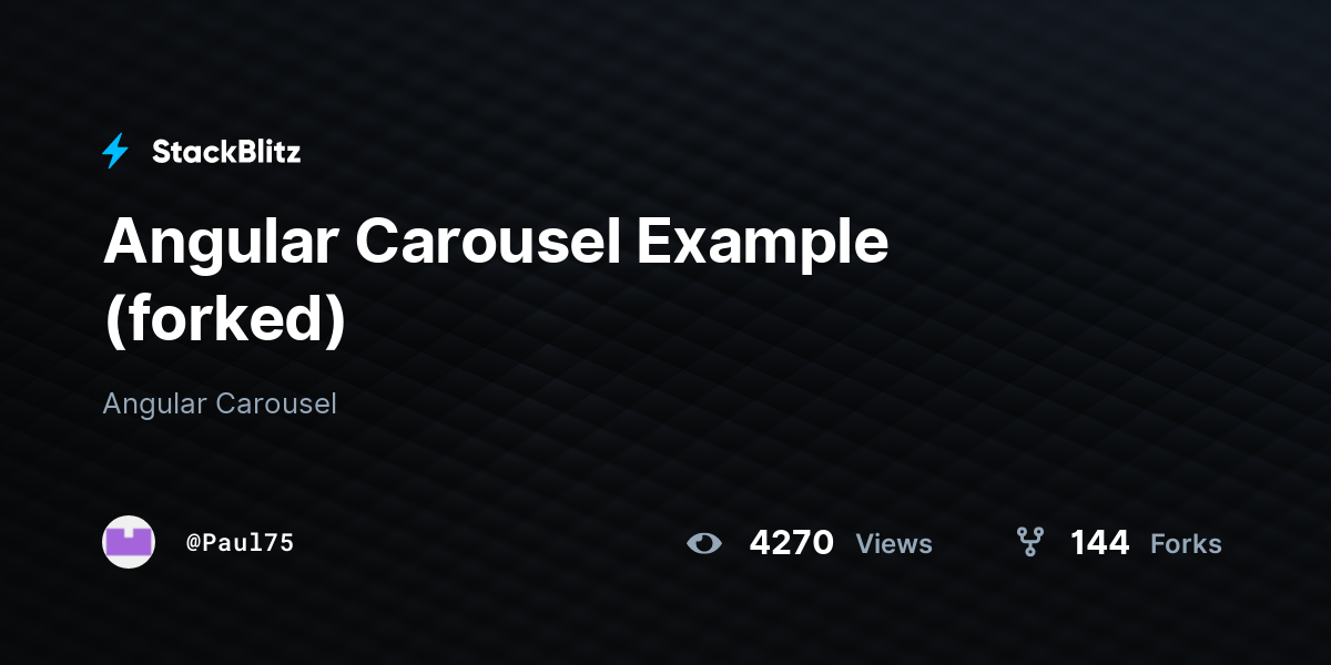 Angular Carousel Example (forked) - StackBlitz