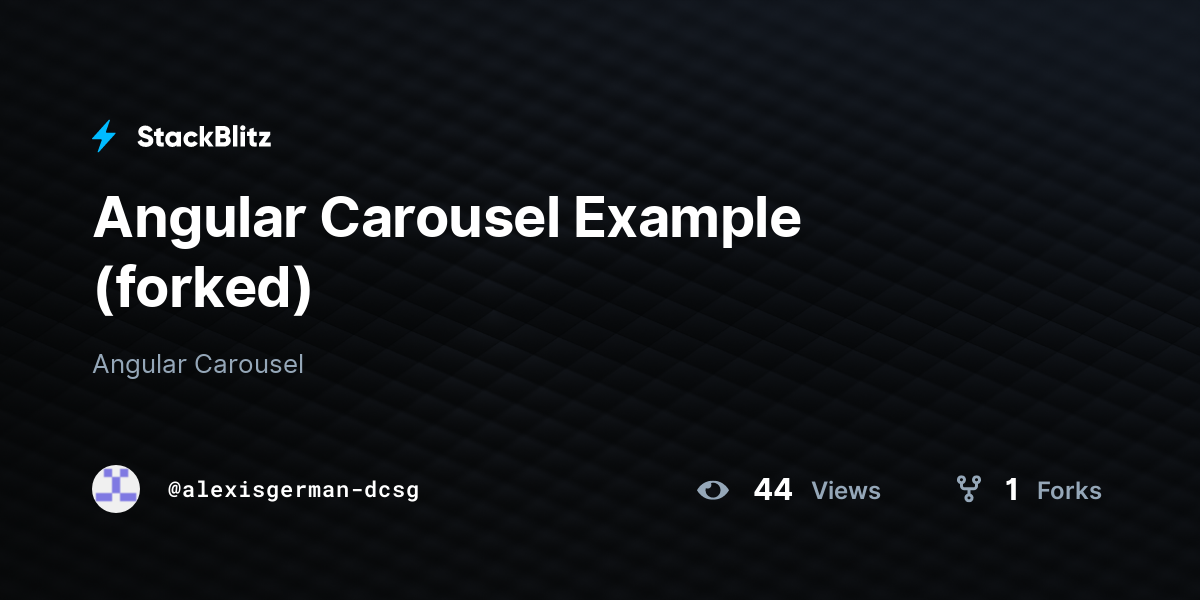 Angular Carousel Example (forked) - StackBlitz