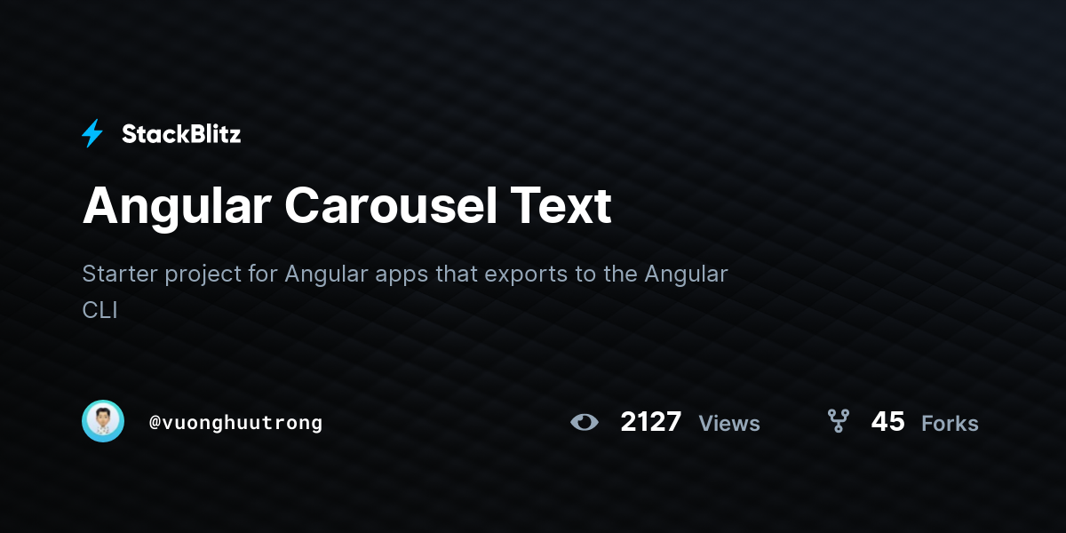 Angular Carousel Text - StackBlitz