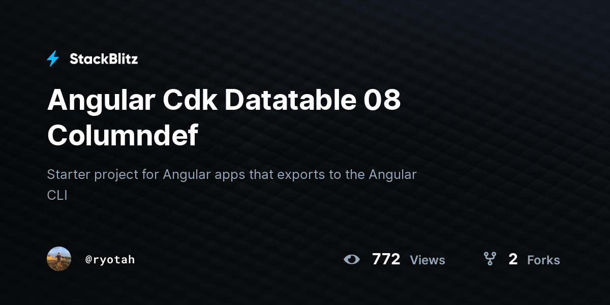 Angular Cdk Datatable 08 Columndef - StackBlitz