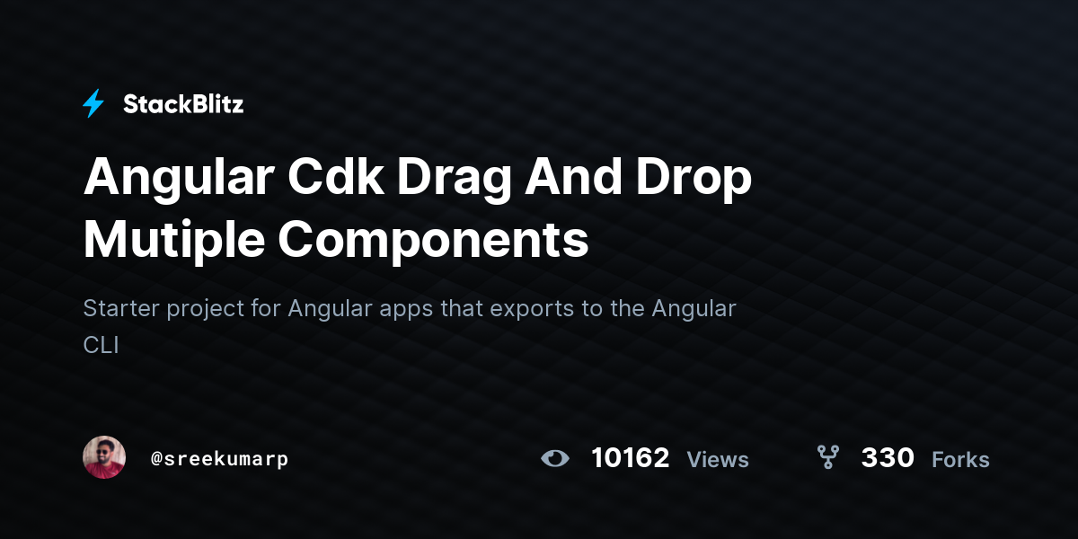 Angular Cdk Drag And Drop Mutiple Components - StackBlitz
