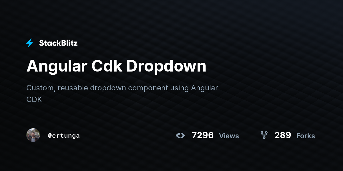 Angular Cdk Dropdown - StackBlitz