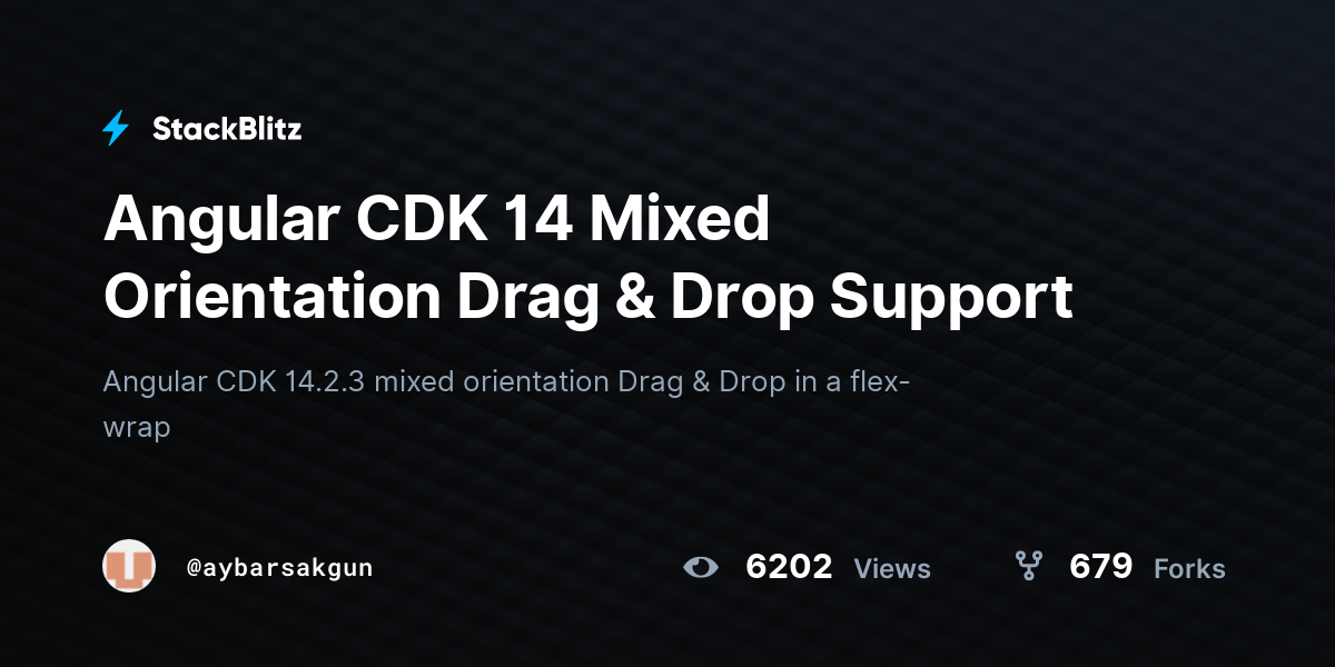 Angular CDK 14 Mixed Orientation Drag & Drop Support - StackBlitz