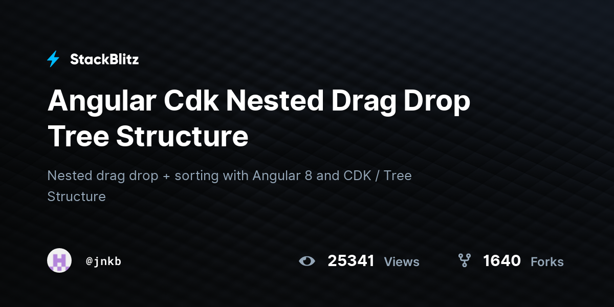 Angular Cdk Nested Drag Drop Tree Structure - StackBlitz