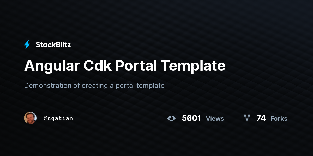 Angular Cdk Portal Template - StackBlitz