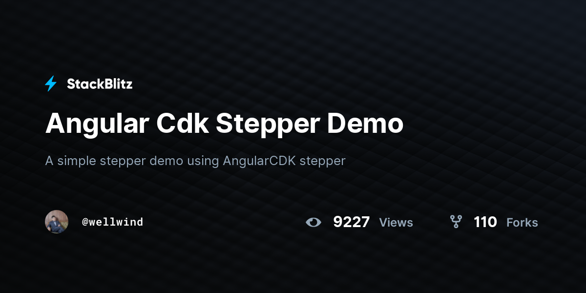 Angular Cdk Stepper Demo - StackBlitz