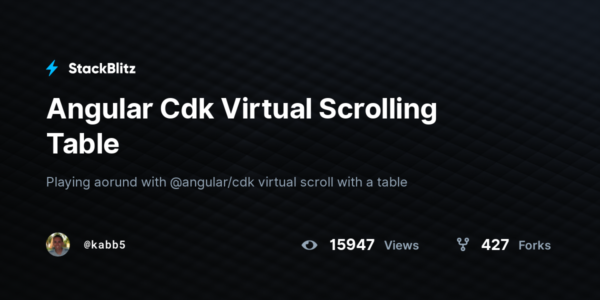 Angular Cdk Virtual Scrolling Table - StackBlitz