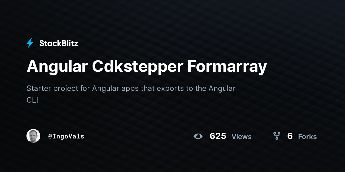 Angular Cdkstepper Formarray - StackBlitz