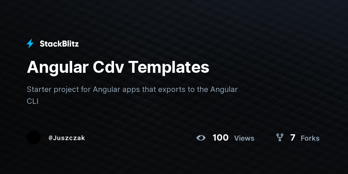 Angular Cdv Templates - StackBlitz