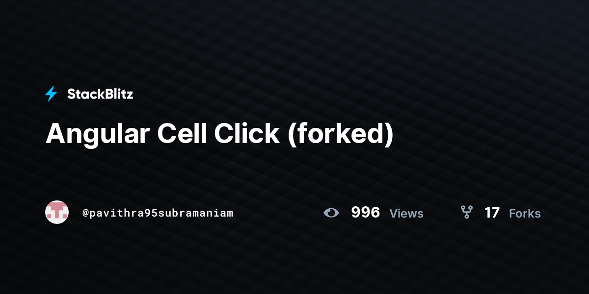 Angular Cell Click (forked) - StackBlitz