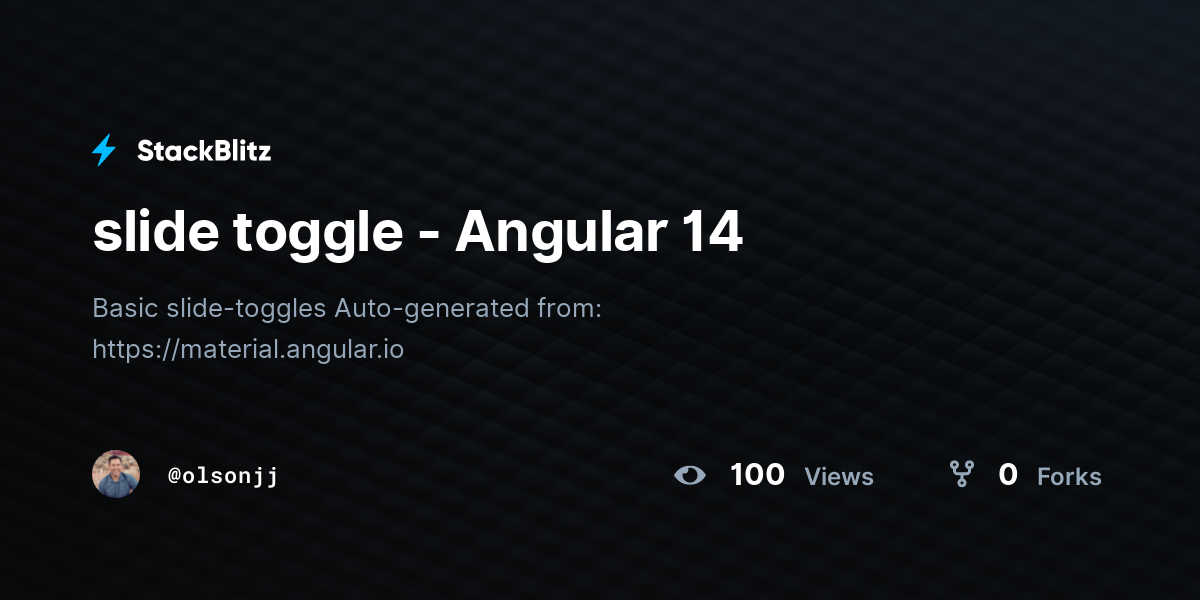 slide toggle - Angular 14 - StackBlitz