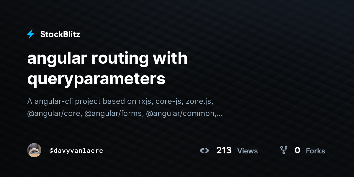 angular routing with queryparameters - StackBlitz