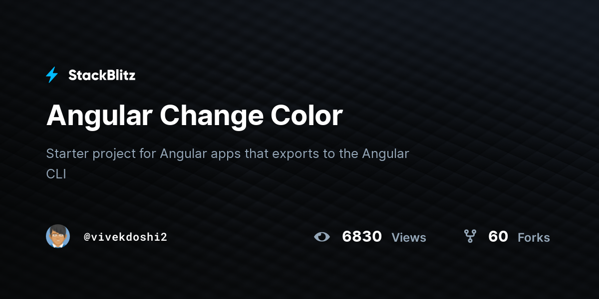 Angular Change Color - StackBlitz