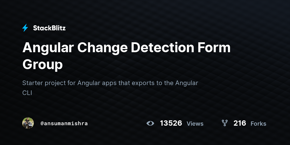 Angular Change Detection Form Group - StackBlitz