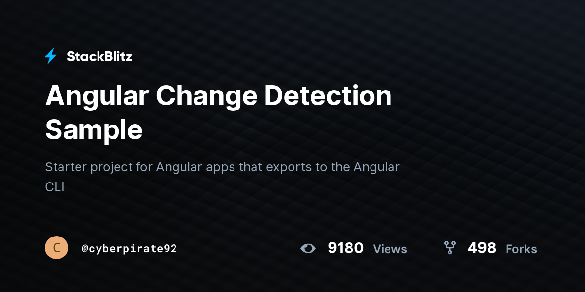 Angular Change Detection Sample - StackBlitz