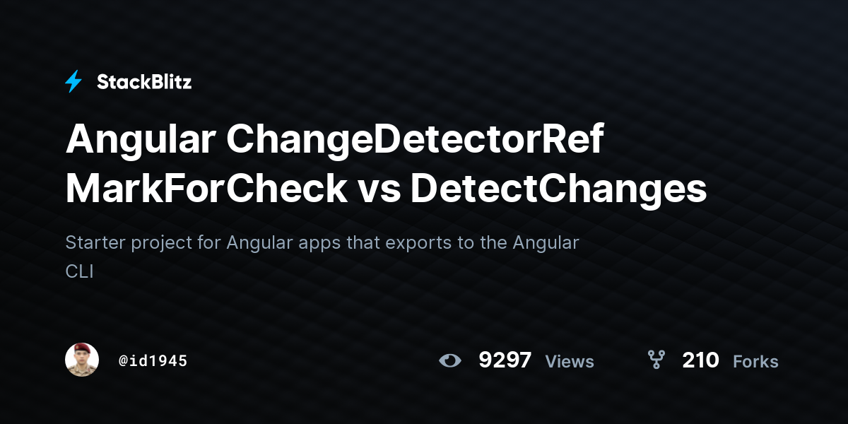 Angular ChangeDetectorRef MarkForCheck vs DetectChanges - StackBlitz