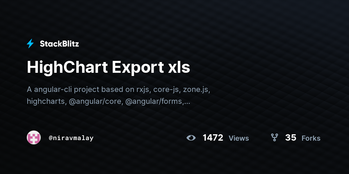 HighChart Export xls - StackBlitz