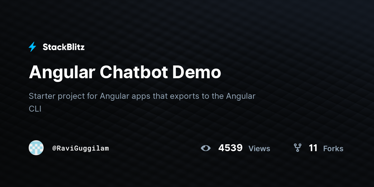 Angular Chatbot Demo - StackBlitz