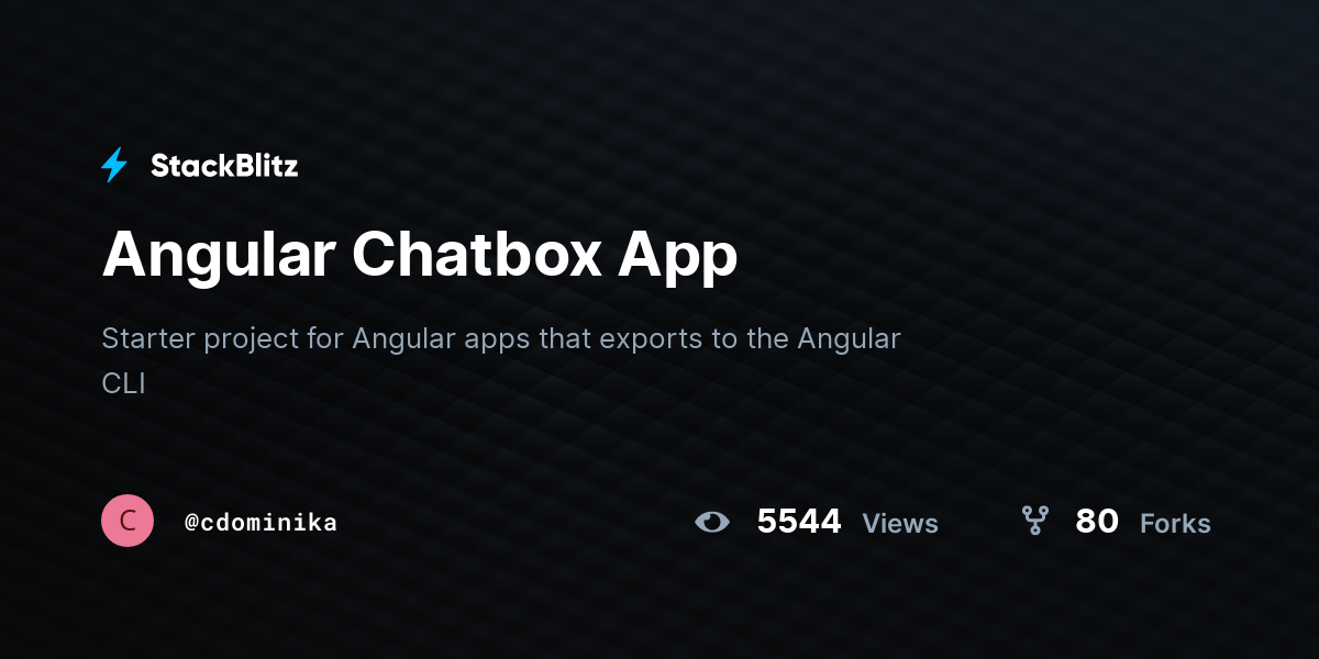 Angular Chatbox App - StackBlitz