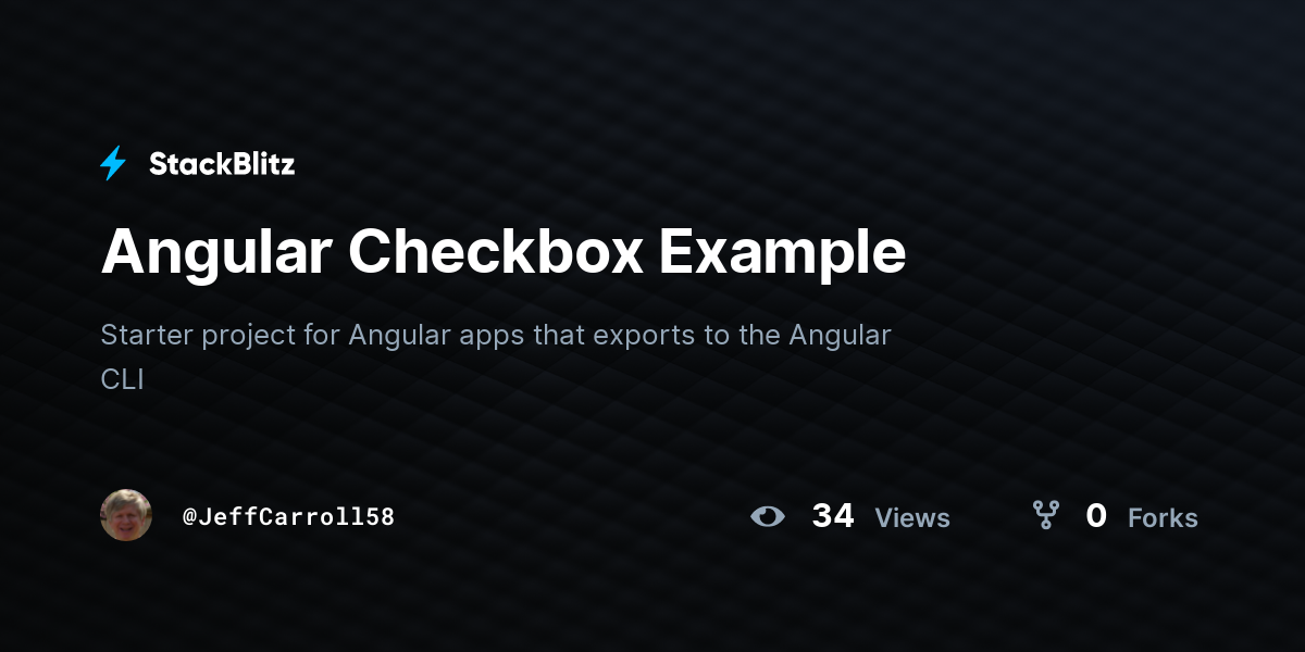 Angular Checkbox Example - StackBlitz