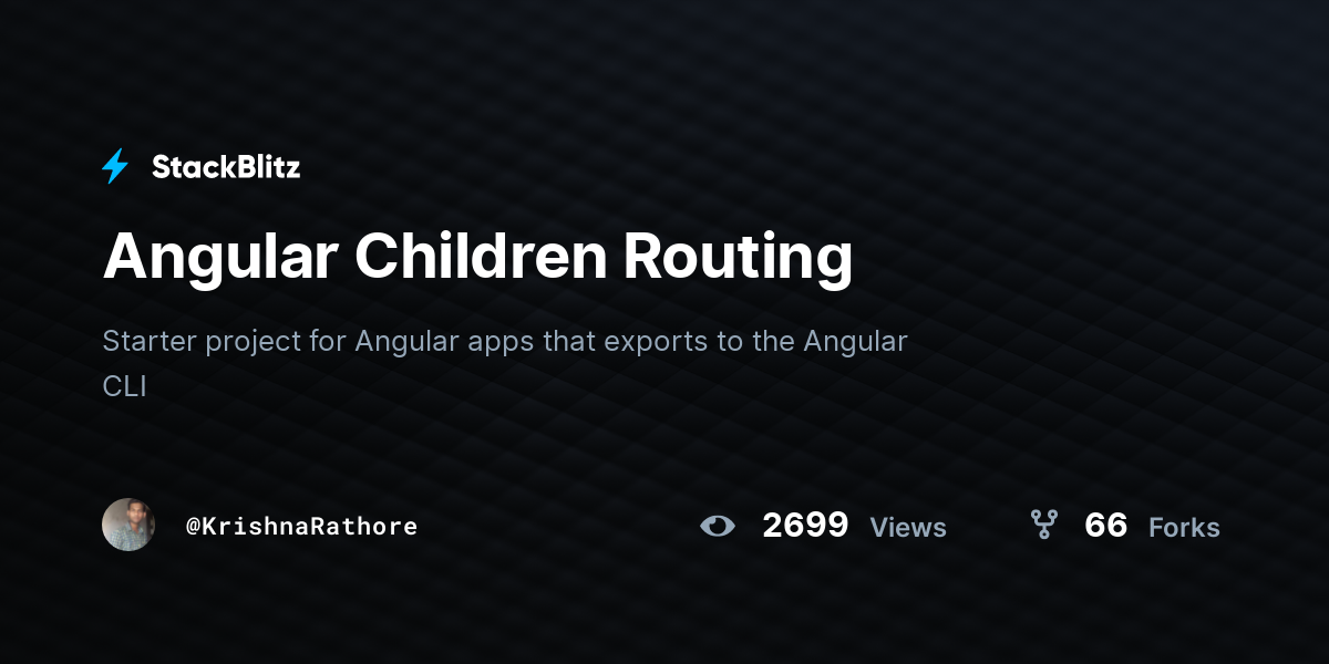 Angular Children Routing - StackBlitz