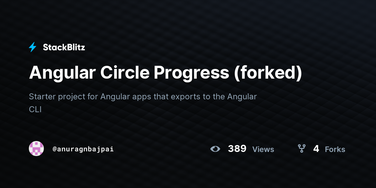 Angular Circle Progress (forked) - StackBlitz