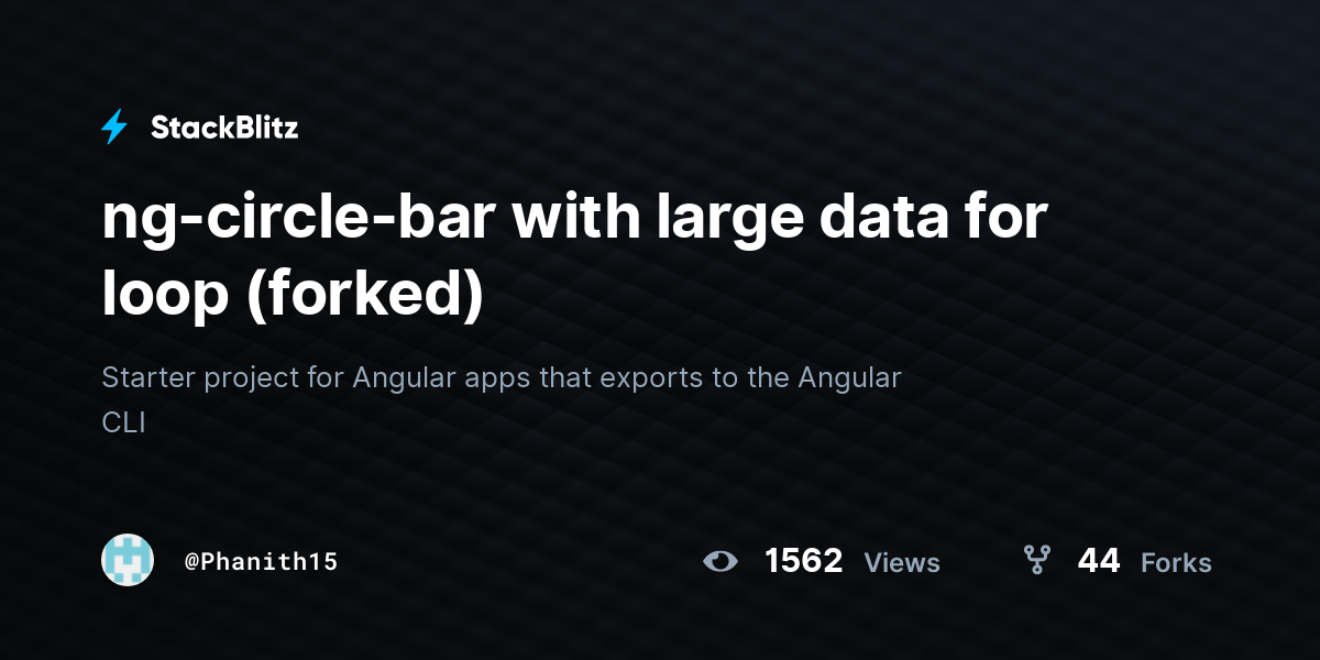 ngcirclebar with large data for loop (forked) StackBlitz