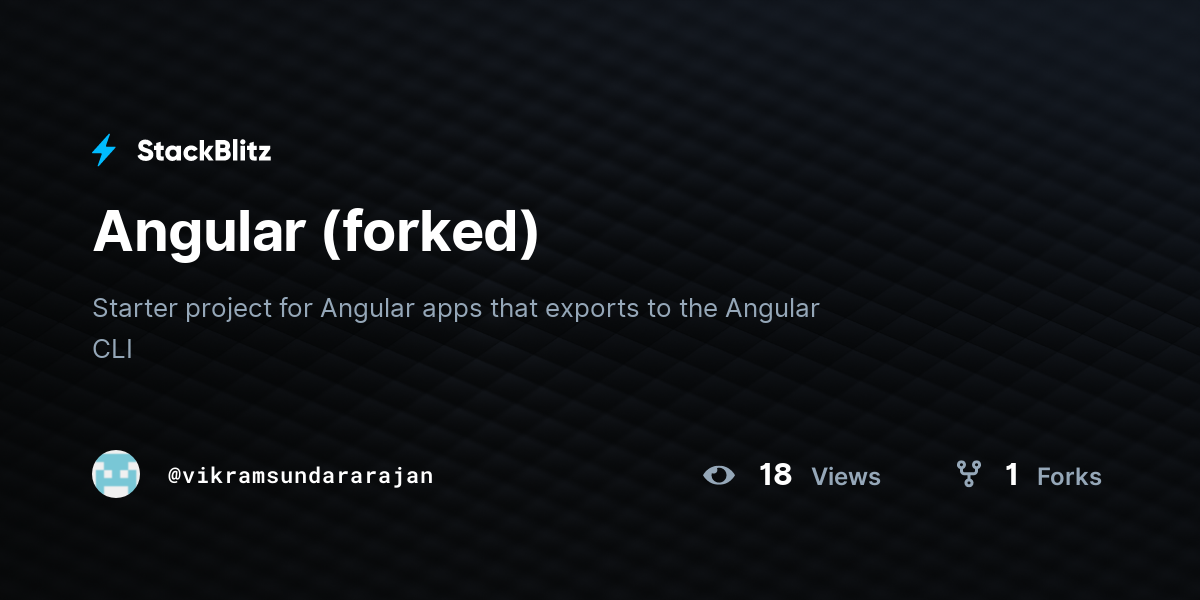 Angular (forked) - StackBlitz