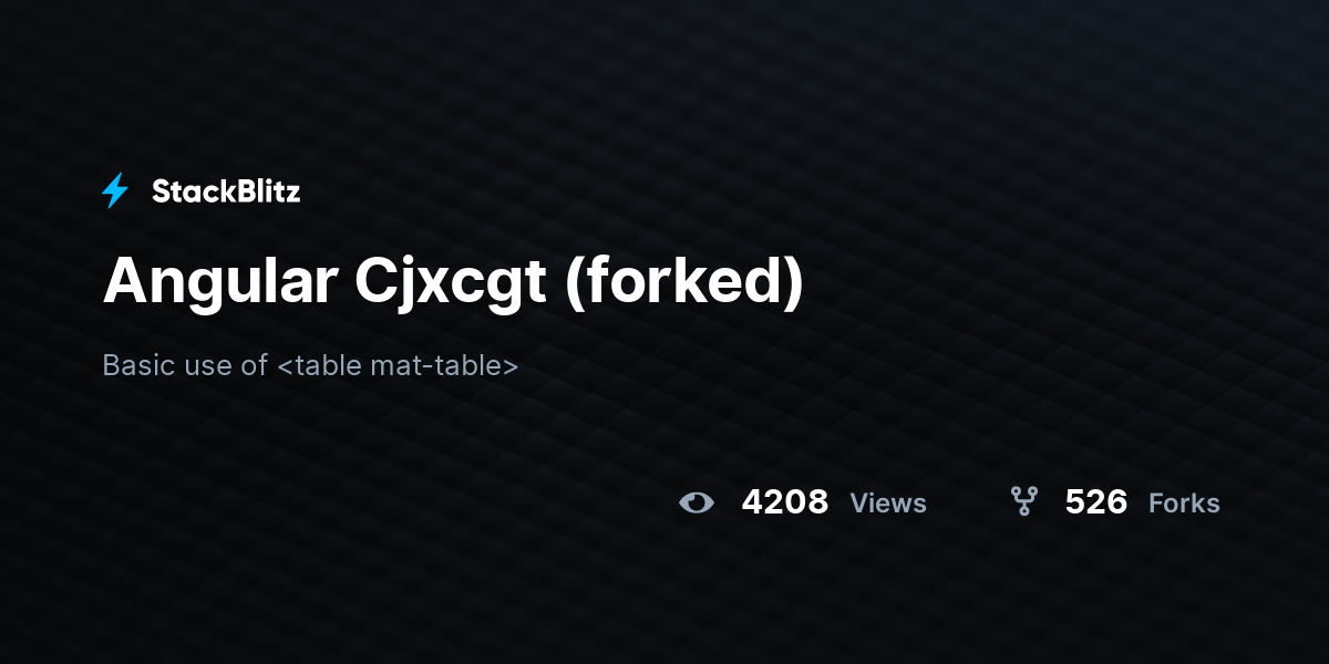 Angular Cjxcgt (forked) - StackBlitz