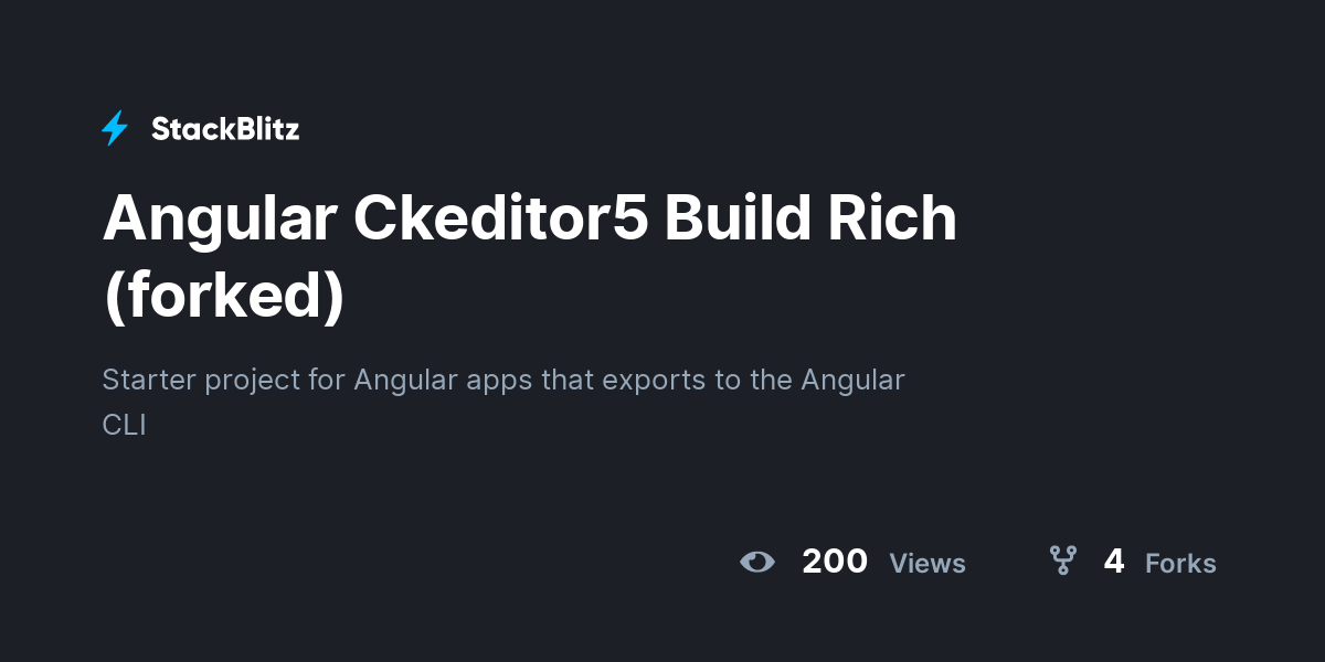Angular Ckeditor5 Build Rich (forked) - StackBlitz