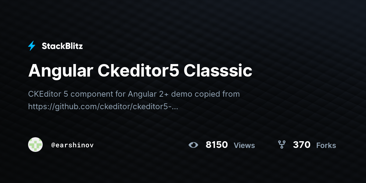 Angular Ckeditor5 Classsic - StackBlitz